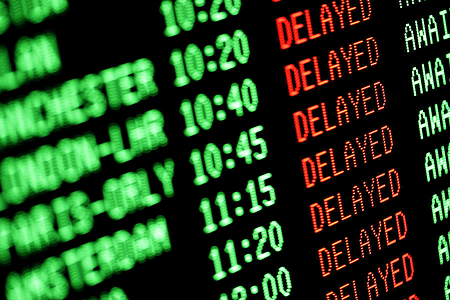 Flight Delays - Delayed Departures / Arrivals Screen Photograph by Bunhill