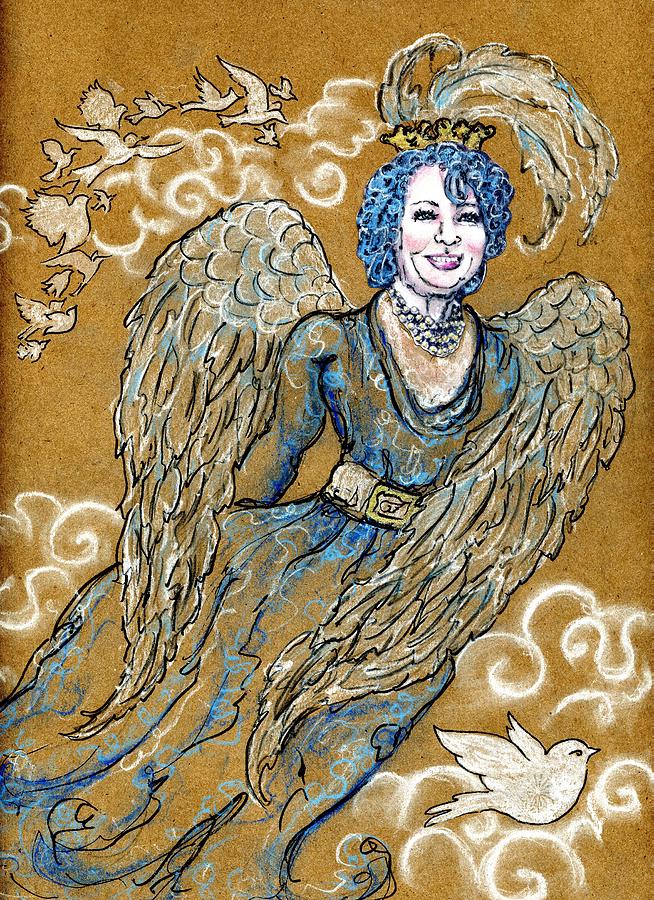 Flight Goddess Drawing by Suzan  Sommers