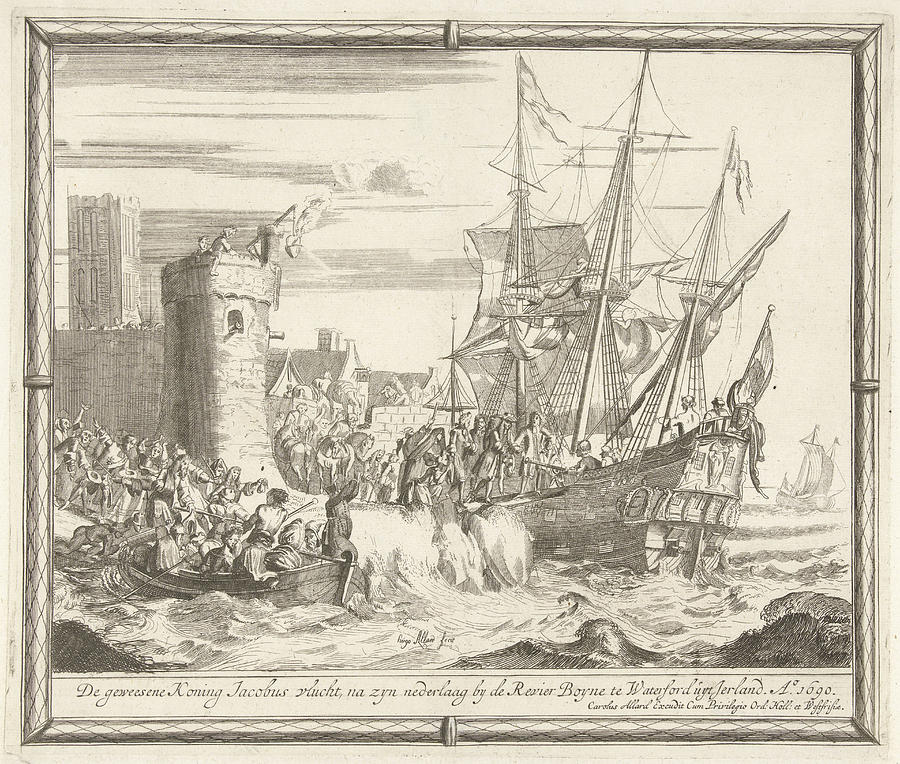 1690 Drawing - Flight Of James After His Defeat At The Boyne by Artokoloro
