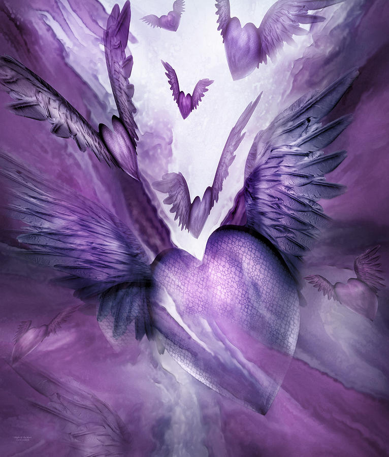 Flight Of The Heart - Lavender Mixed Media by Carol Cavalaris