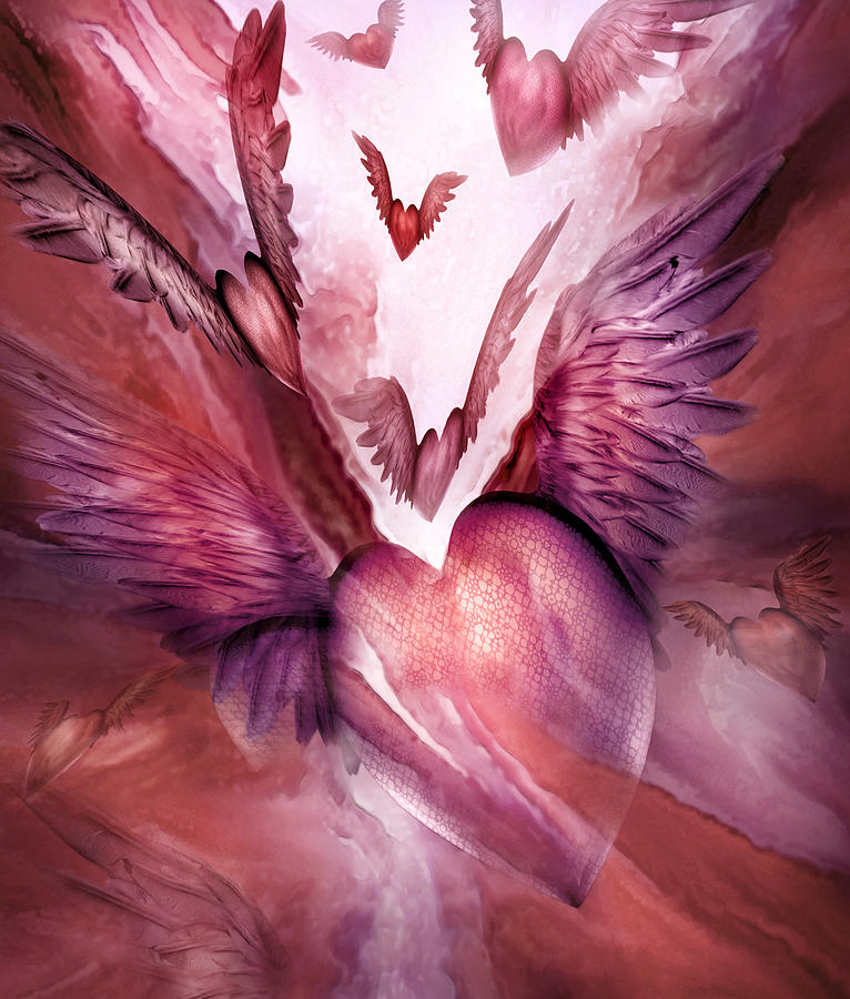 Flight Of The Heart - Rose Mixed Media by Carol Cavalaris