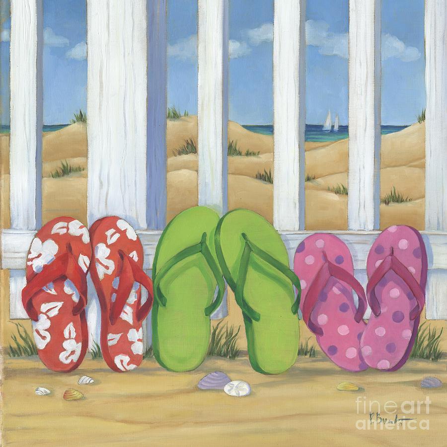 Beach Painting - Flip Flop Beach Square by Paul Brent
