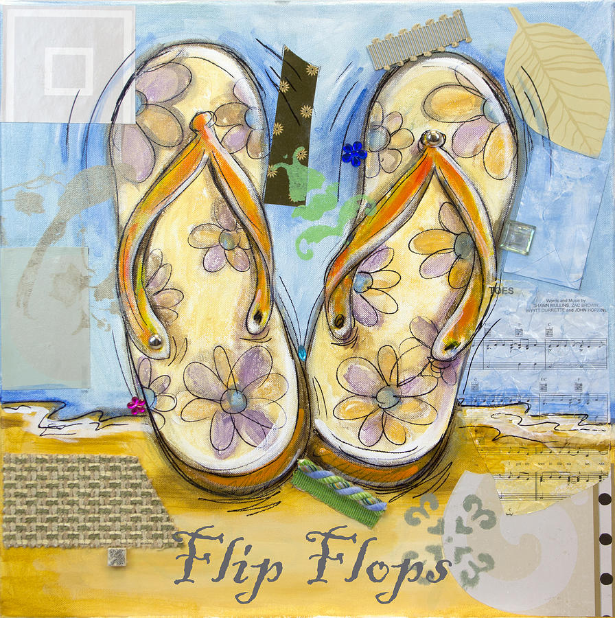 Flip Flops Mixed Media by Katia Von Kral