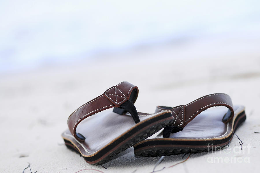 Flip-flops on beach 2 Photograph by Elena Elisseeva