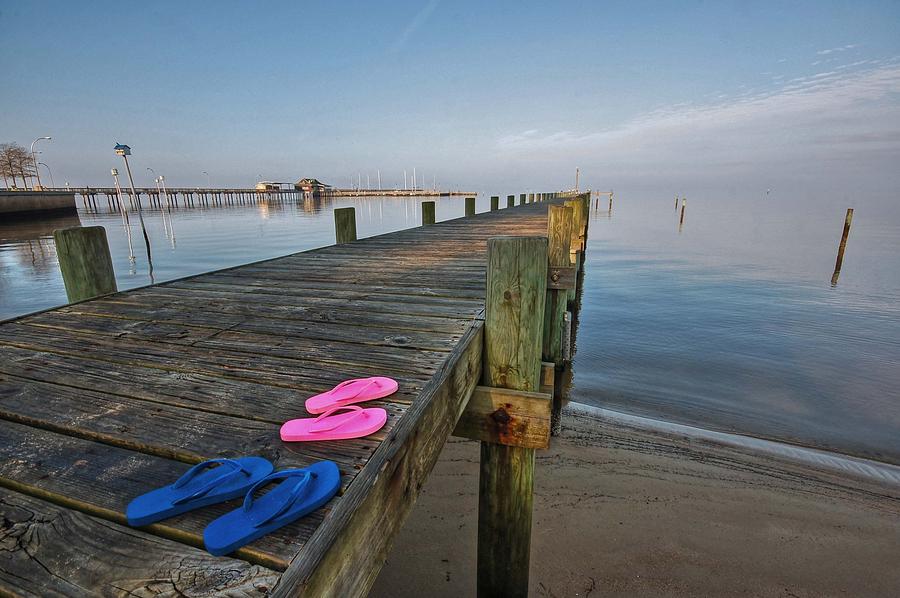 Flip Flops on the Dock and Fairhop Dock Photograph by Michael Thomas