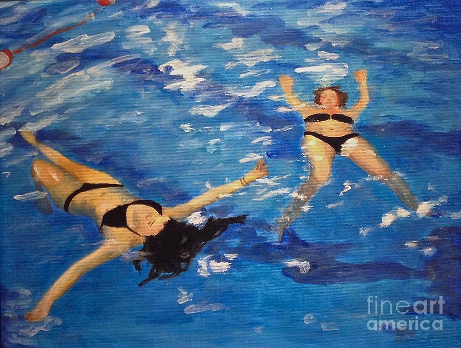 Underwater Figures Painting - Float On by Catherine Maroney