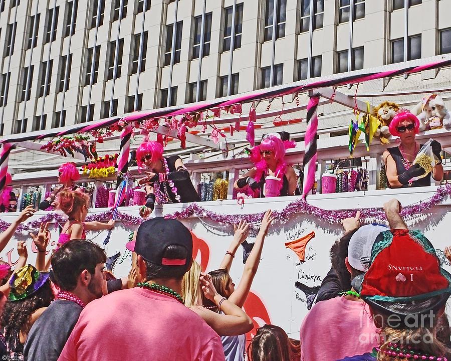 Float Pink Spanish Town Parage Louisiana Photograph by Lizi Beard-Ward