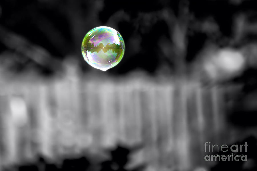 Floating Bubble Selective Coloring Photograph by Thomas Woolworth
