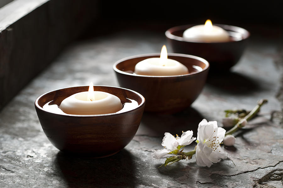 Floating Candles in a Zen Environment Photograph by NightAndDayImages