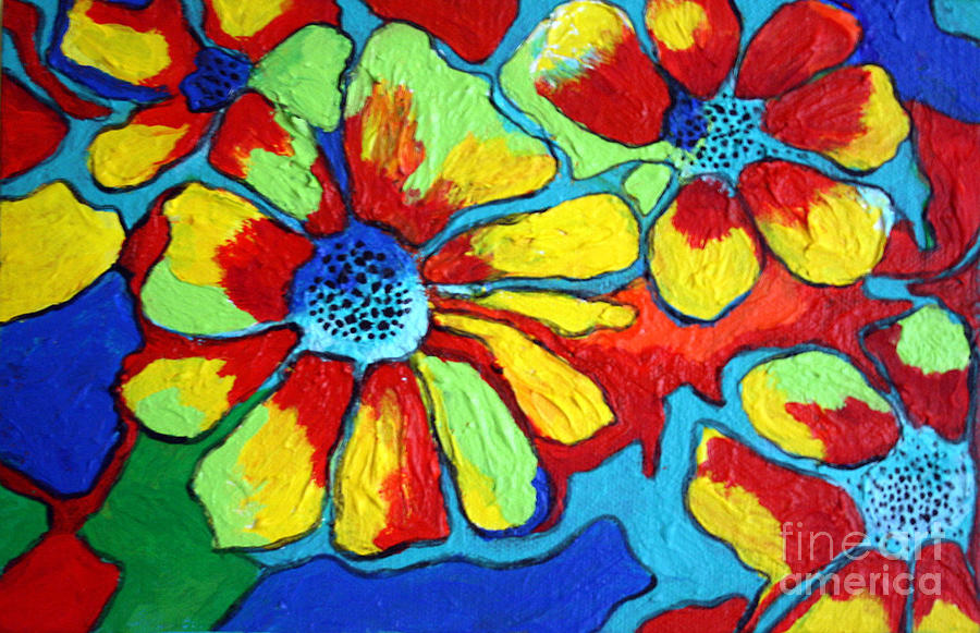 Floating Flowers Painting by Alison Caltrider