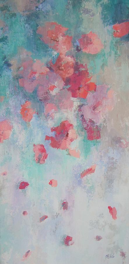 Floating Flowers Painting Painting by Chris Hobel