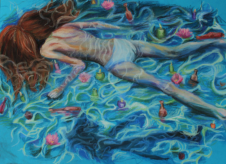 Flower Pastel - Floating Girl by Katy Daiber