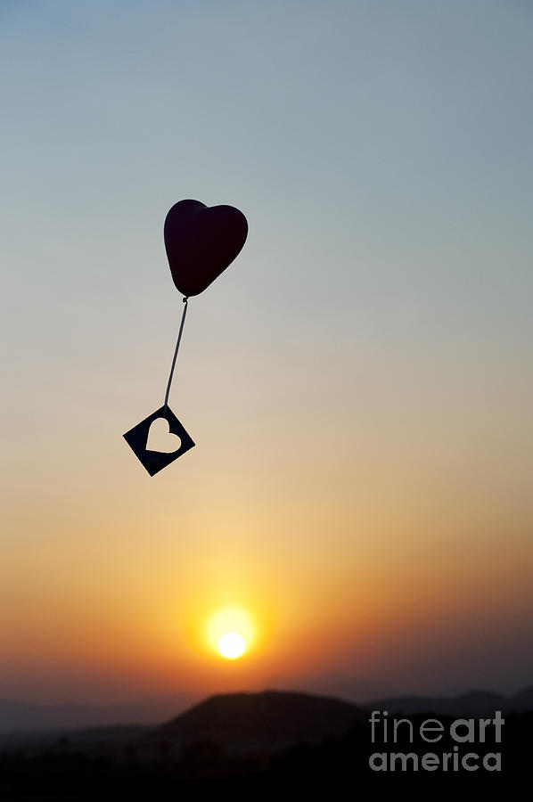 Sunset Photograph - Floating Hearts by Tim Gainey