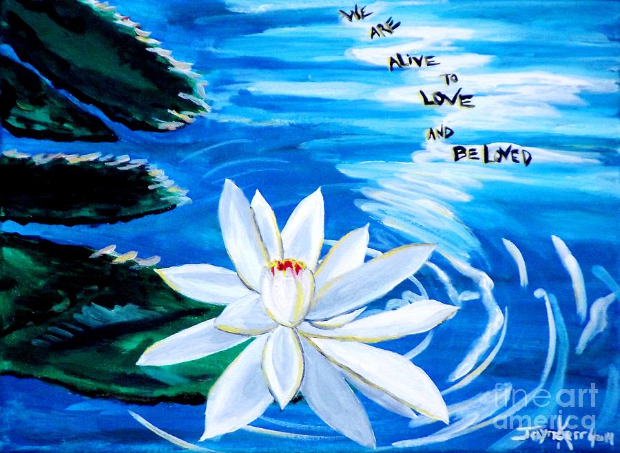 Floating Lotus Painting by Jayne Kerr 