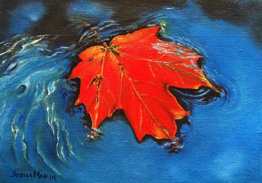 Floating Maple Reference Painting by Stella Marin