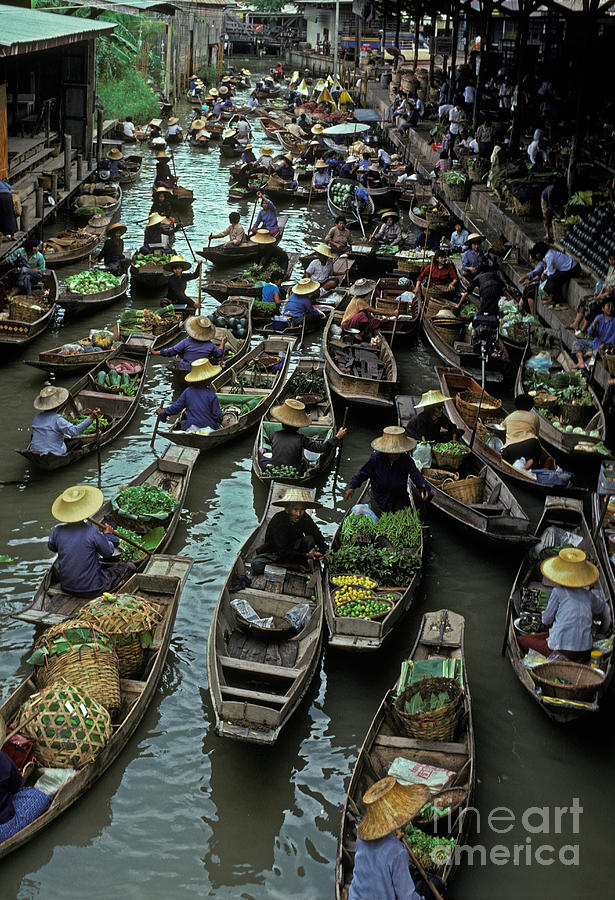 Floating Market, Thailand Photograph by Ron Sanford