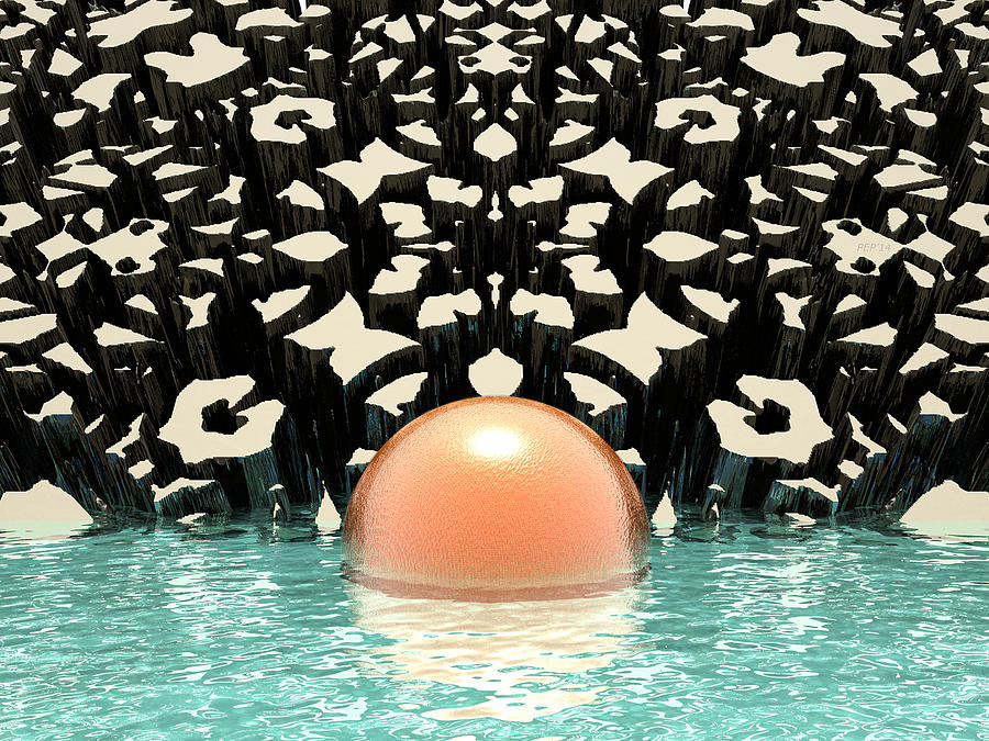 Floating Orange Object Digital Art by Phil Perkins