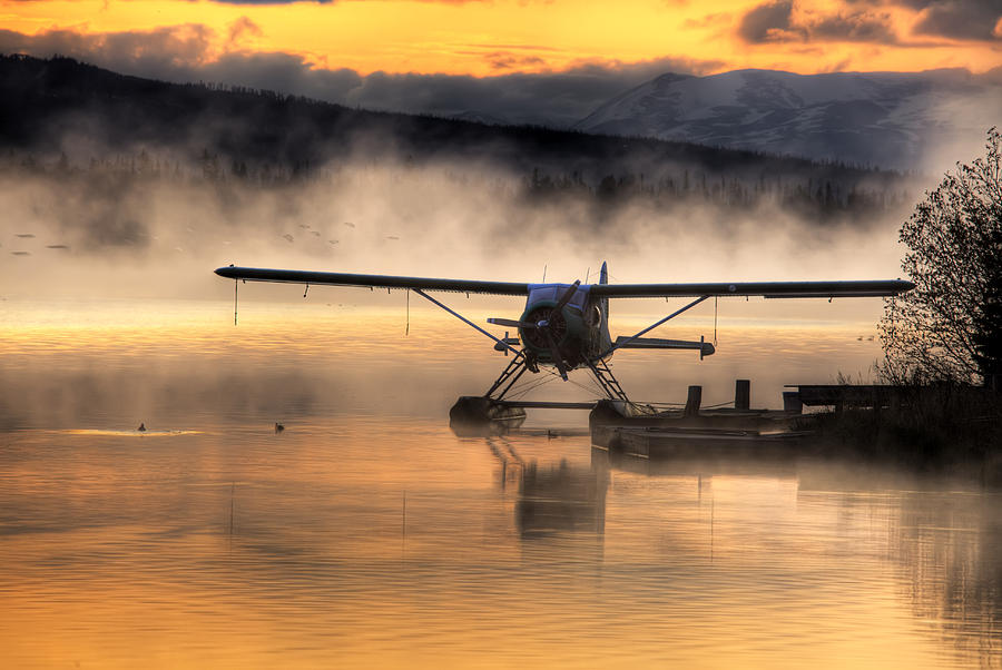 Floatplane Sitting On Beluga Lake Photograph by Michael Criss