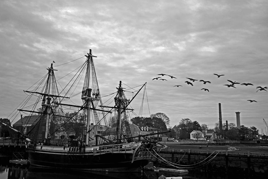 Flock of birds over the Salem Friendship Photograph by Toby McGuire