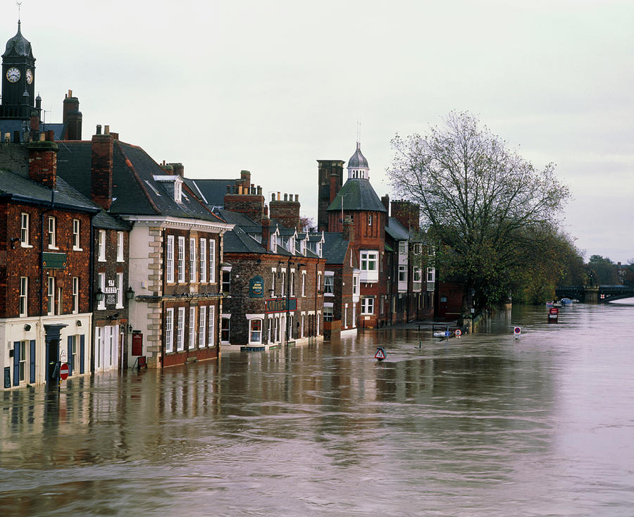 Flooded Buildings Photograph by Simon Fraser/science Photo Library