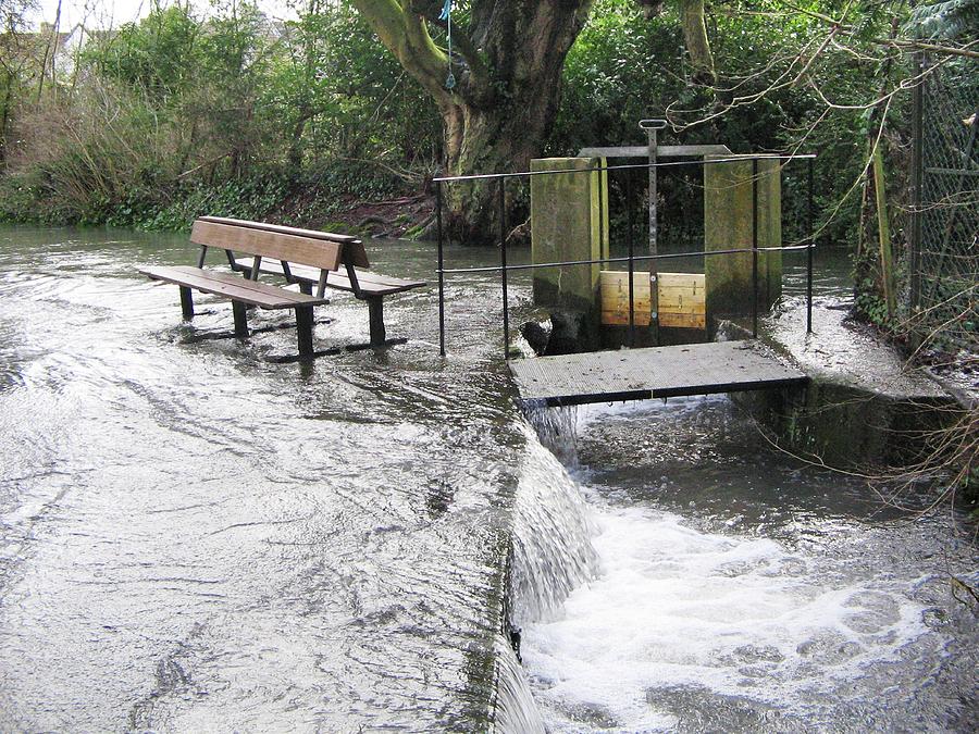 Flood Photograph - Flooded Sluice Gate by Sheila Terry