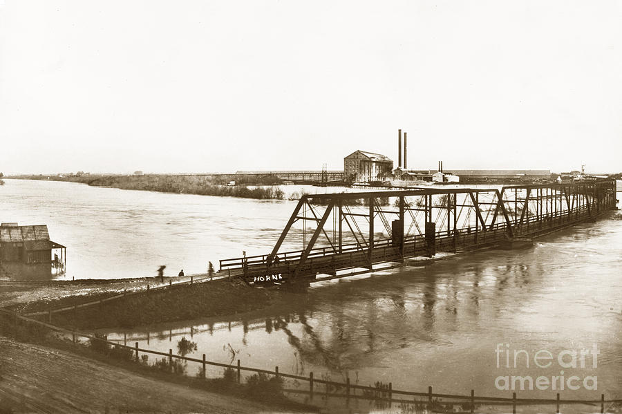 Bridge Photograph - Flooding of Salinas Rive at The Spreckels Sugar Factory at Salinas 1911 by Monterey County Historical Society