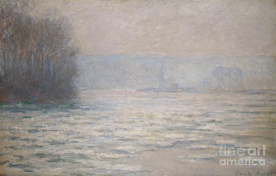 Floods on the Seine near Bennecourt Painting by Claude Monet