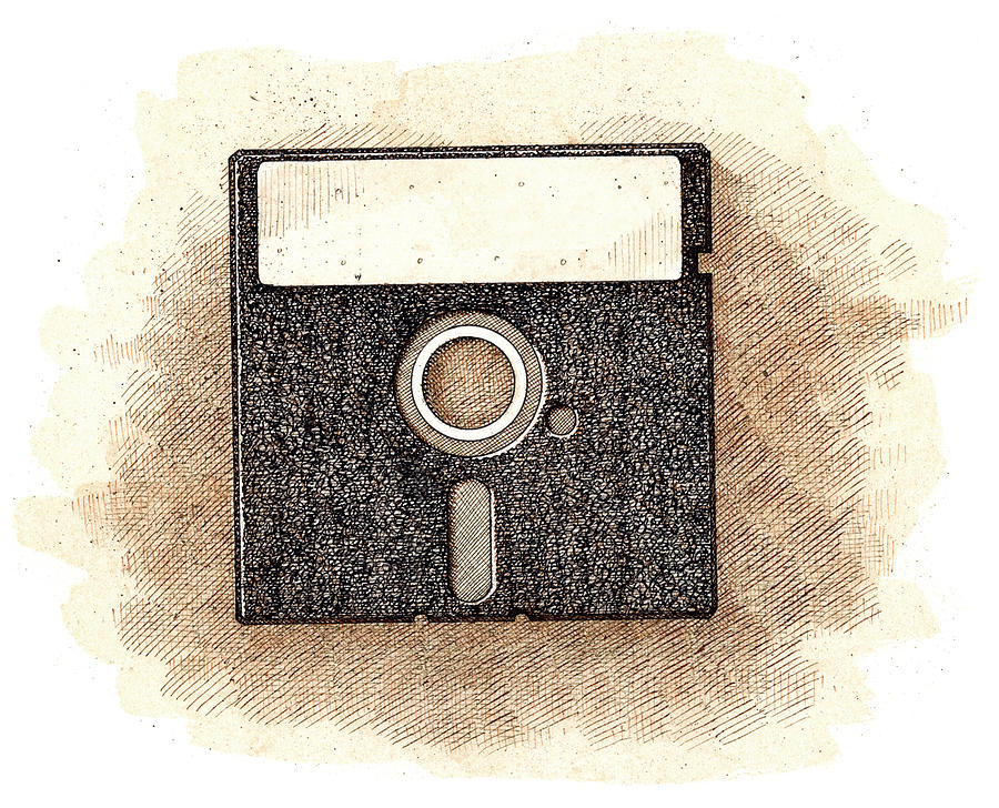 Floppy Disk Drawing by Dan Nelson