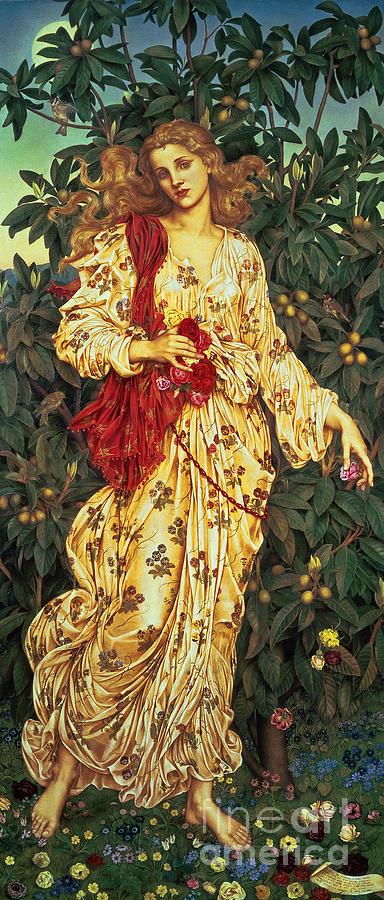 Flora Painting by Evelyn De Morgan