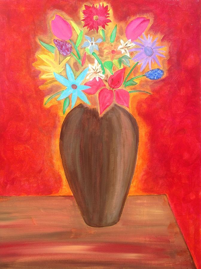 Still Life Painting - Flora in Vase by Eddie Pagan