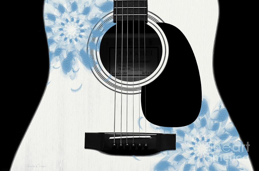 Floral Abstract Guitar 25 Digital Art by Andee Design