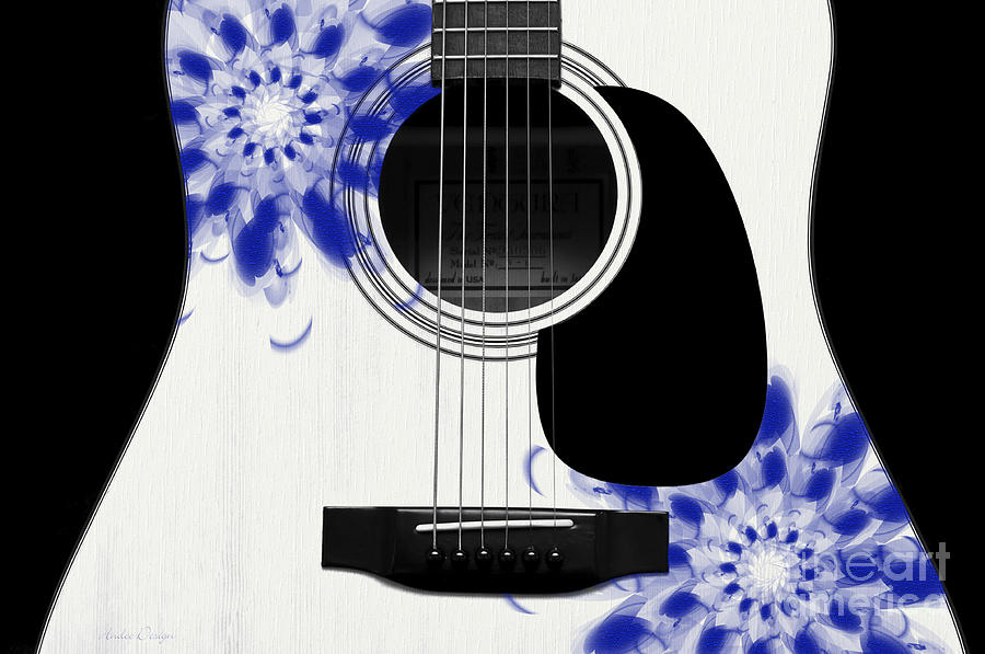 Floral Abstract Guitar 28 Digital Art by Andee Design