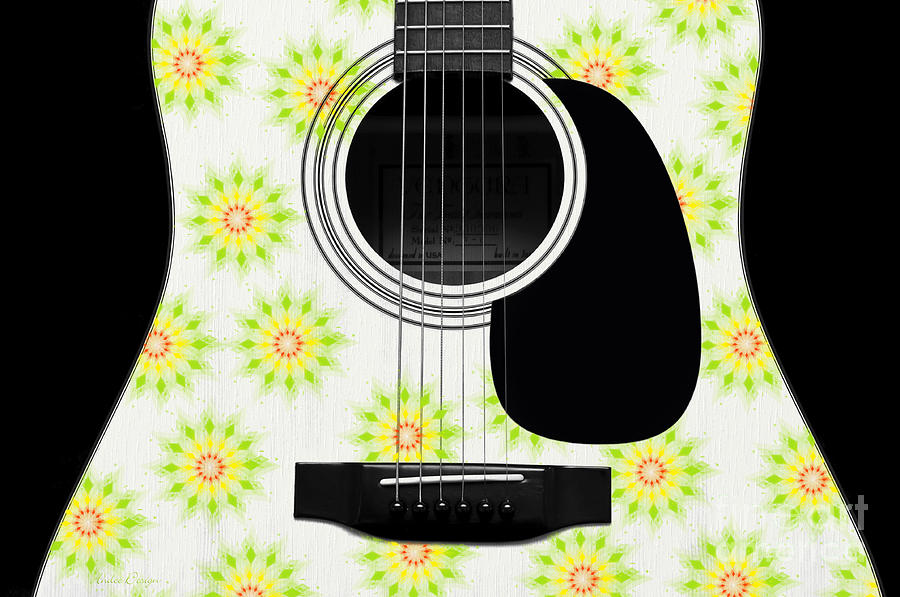 Floral Abstract Guitar 6 Digital Art by Andee Design