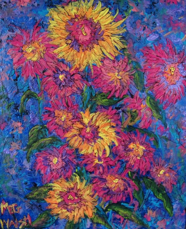 Flower Painting - Floral abstract by Megan Walsh