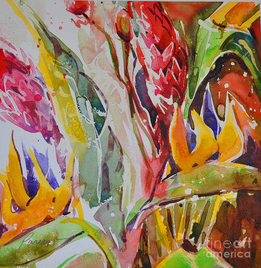 Floral Abstraction Painting by Roger Parent