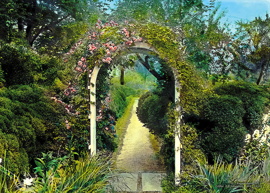 Nature Painting - Floral Arch and Path by Terry Reynoldson