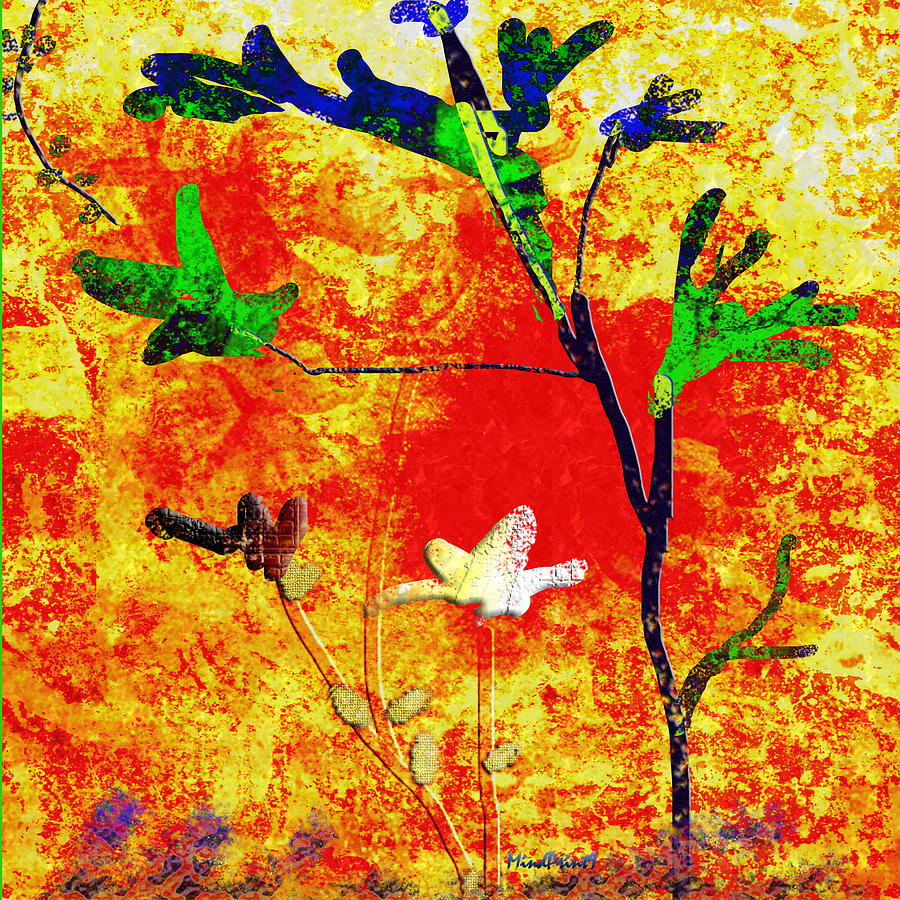 Floral Digital Art by Asok Mukhopadhyay
