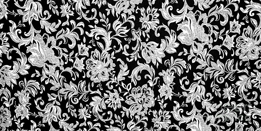 Floral black and white background Photograph by Simon Bratt