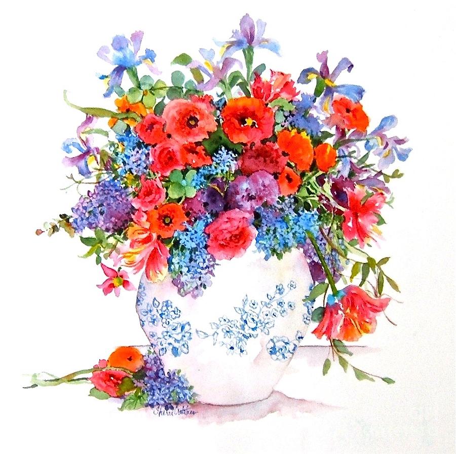 Floral Brights Painting by Sherri Crabtree