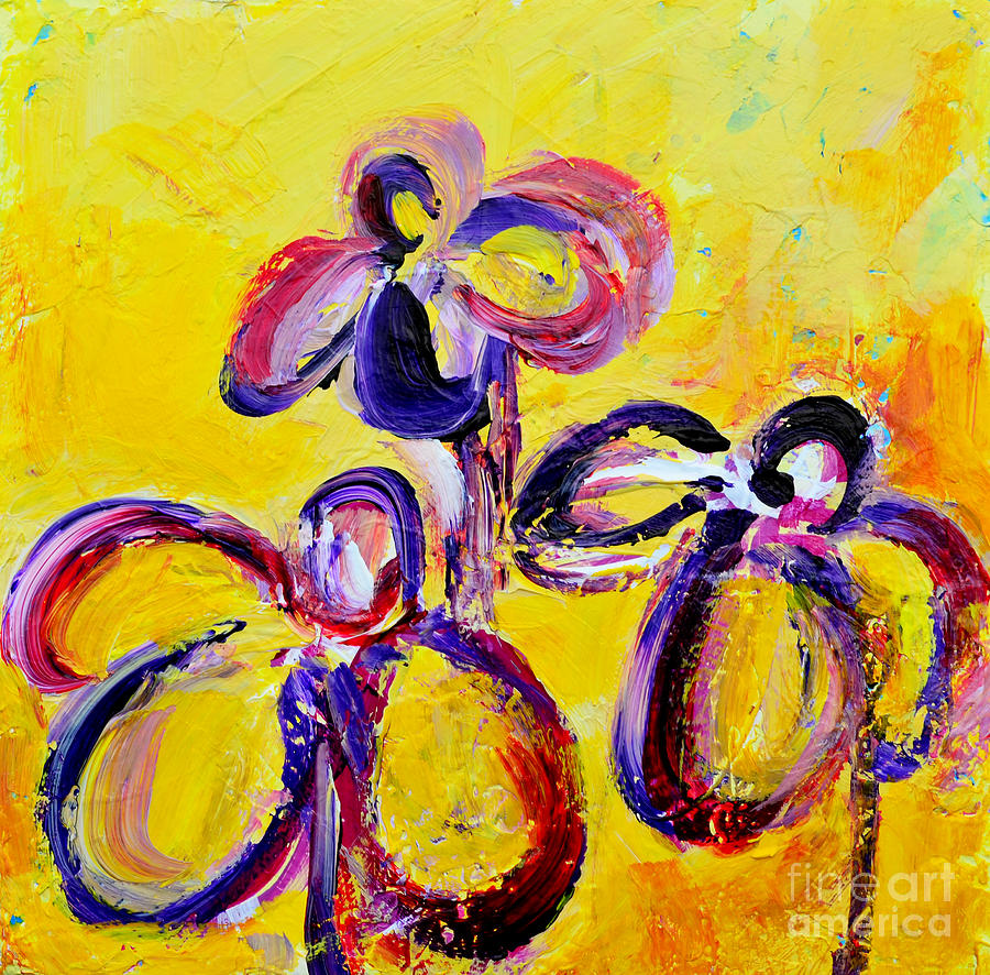 Abstract Flowers Silhouette No 9 Painting by Patricia Awapara