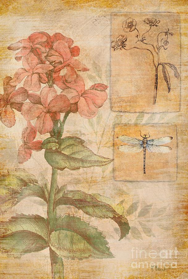 Flowers Still Life Painting - Floral Dragonfly by Paul Brent