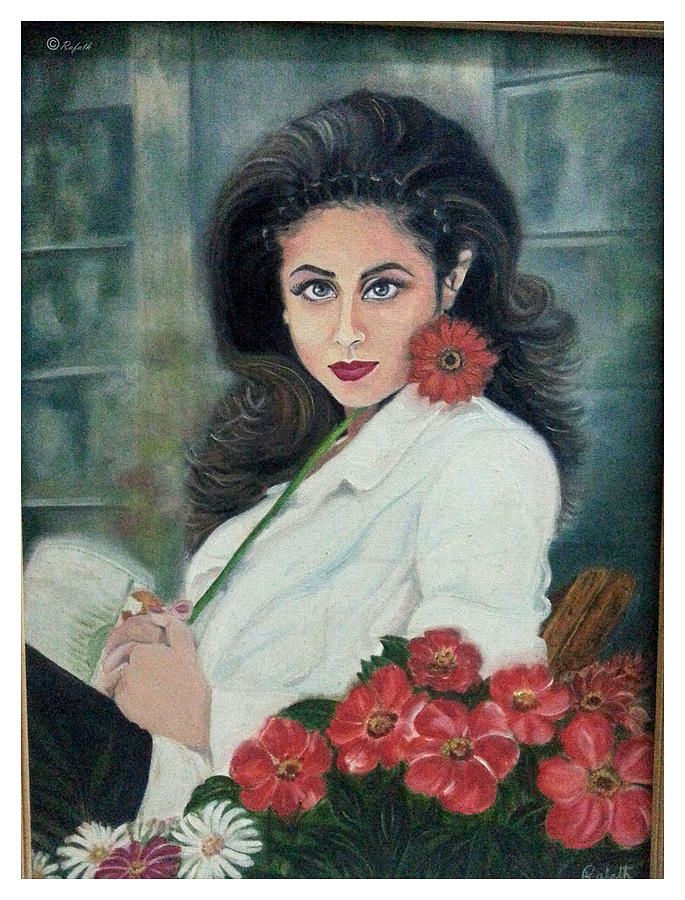 Portrait Painting - Floral Essence  by Rafath Khan