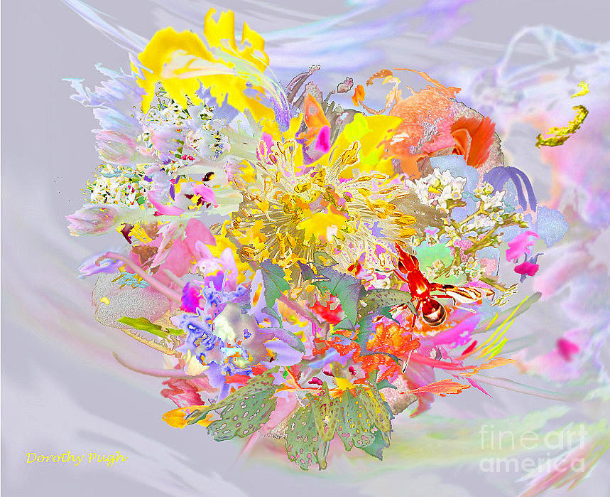 Flower Digital Art - Floral Explosion by Dorothy  Pugh