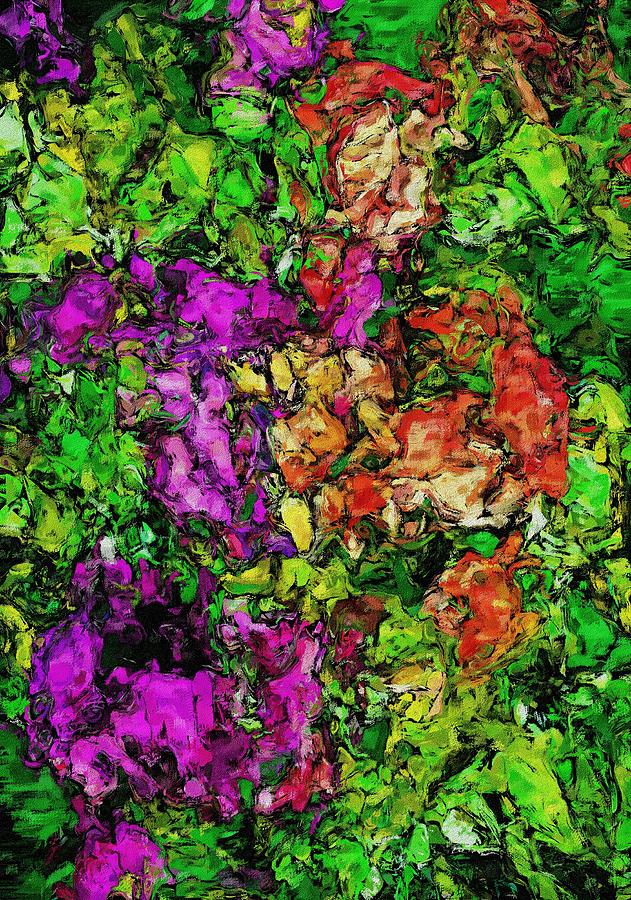 Abstract Digital Art - Floral Fantasy 042714 by David Lane