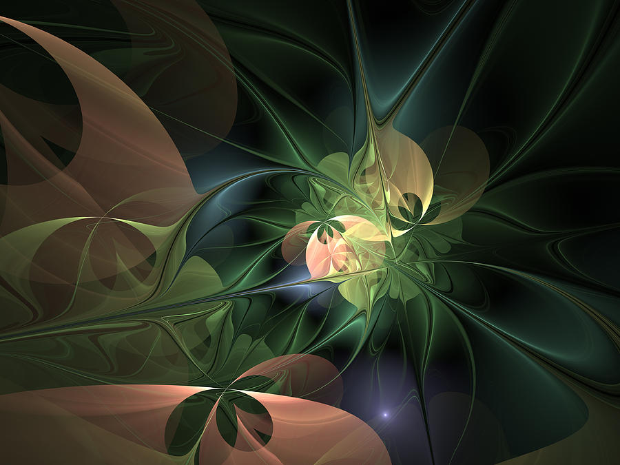 Abstract Digital Art - Floral Fantasy by Gabiw Art
