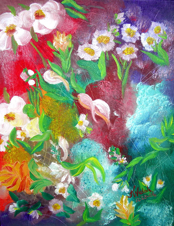 Abstract Painting - Floral Fantasy by Kathern Ware