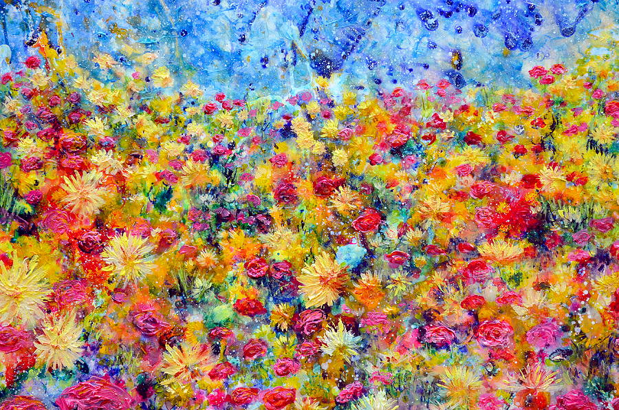 Floral Fireworks Painting by Regina Valluzzi
