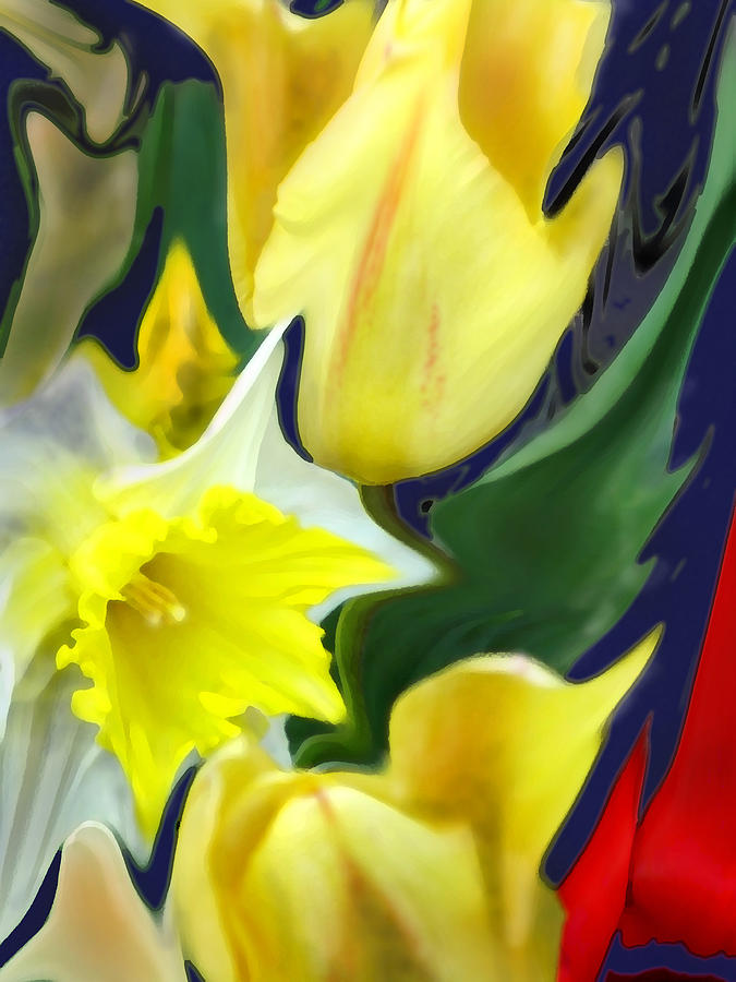 Abstract Digital Art - Floral Flow by Ian  MacDonald