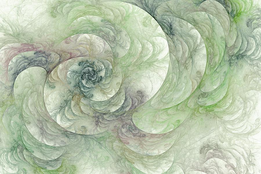 Floral Fractal Filigree Lime Digital Art by Doug Morgan