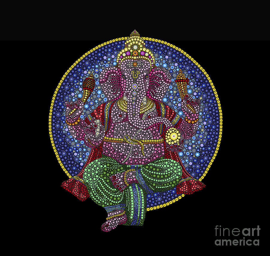 Elephant Digital Art - Floral Ganesha by Tim Gainey